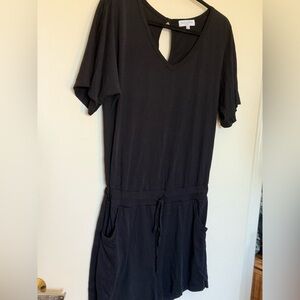 Michael Stars Black V-Neck Short Sleeve Romper in Size Medium